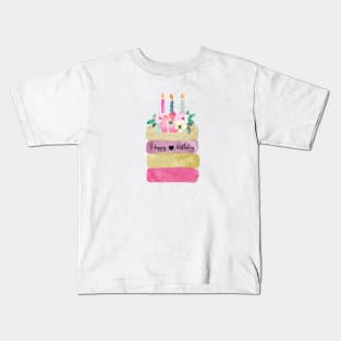 Happy birthday cake Kids T-Shirt